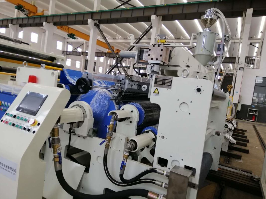 Flüt Oluklu Mukavva Otomatik Ekstrüzyon Laminasyon Makinesi, Beyaz ve Mavi Yüksek Hızlı Sıcak Laminasyon Makinesi