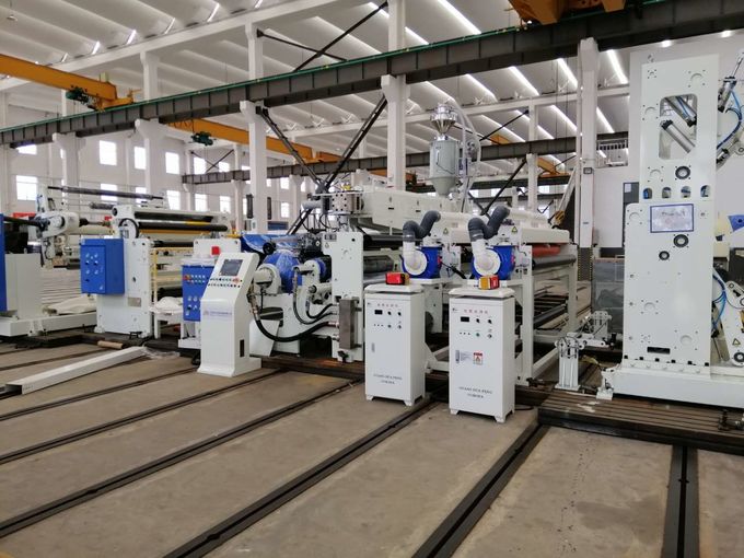 Flüt Oluklu Mukavva Otomatik Ekstrüzyon Laminasyon Makinesi, Beyaz ve Mavi Yüksek Hızlı Sıcak Laminasyon Makinesi 1