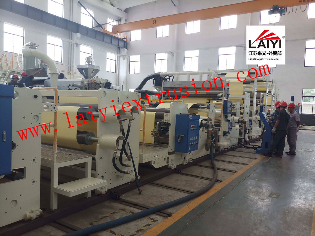 Çift Taraflı PVC Film Ekstrüzyon Kaplama Makinesi 22.8 * 13 * 5.5m Co - Ekstrüzyon
