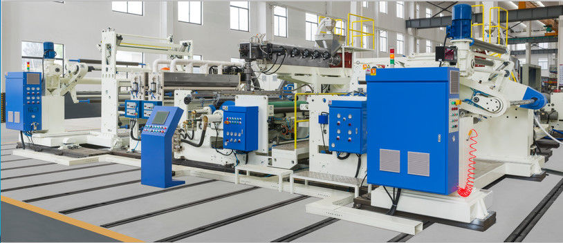 1200-1600mm Yüksek Hızlı PE Film Plastik Otomatik Laminasyon Makinesi, Tek / Çift Taraflı Beyaz Ve Mavi
